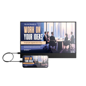 BlitzWolf PCM3-AIR 14-calowy przenośny monitor FHD 1080P z podwójnym USB-C, pełna funkcjonalność monitora komputerowego. Tylko 560g