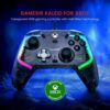 GameSir K1 Kaleid Przezroczysty Kontroler RGB dla Graczy, kompatybilny z Xbox Series X|S, Xbox One oraz Windows 10/11, przewodowy gamepad z efektem Halla i gniazdem audio 3,5 mm