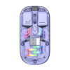 iBlancod H118 Dwutrybowa Bezprzewodowa Mysz RGB 1600DPI Dwutrybowa 2.4G i BT5.0 Ładowalna Przezroczysta Magnetyczna Obudowa na PC do Gier z Wyświetlaczem Baterii