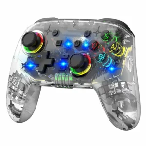 Bezprzewodowy gamepad Bluetooth z sześcioma osiami, somatosensoryczny, z podwójną wibracją, programowaniem makro i podświetleniem RGB dla Switch