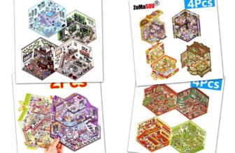 Różnorodne, kolorowe plansze do gier 3D.