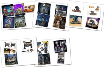 Zestaw zdjęć tematycznych zestawów konstrukcyjnych LEGO.